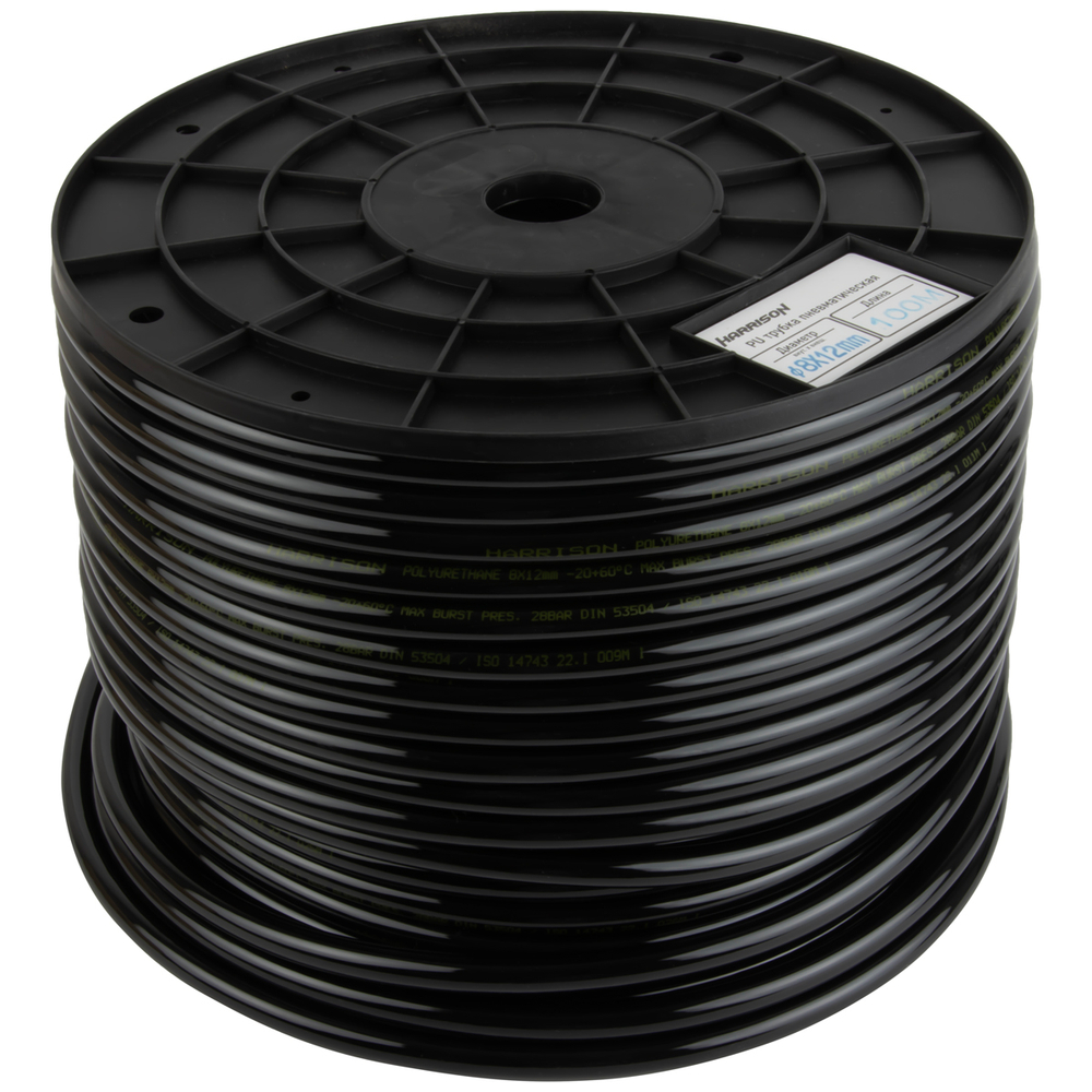 HUS0812-BK Трубка черная Harrison PU 8х12 мм, длина 100 м