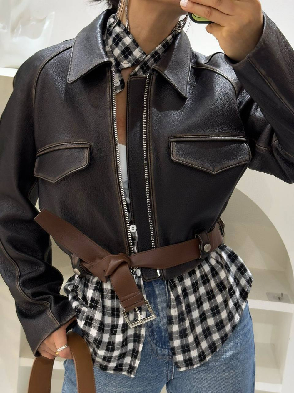 Кожаная куртка Prada