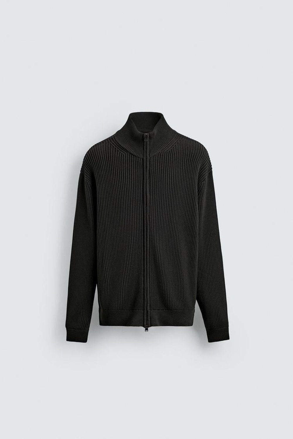 ZARA КАРДИГАН ПЛАТОЧНОЙ ВЯЗКИ НА МОЛНИИ, ХАКИ