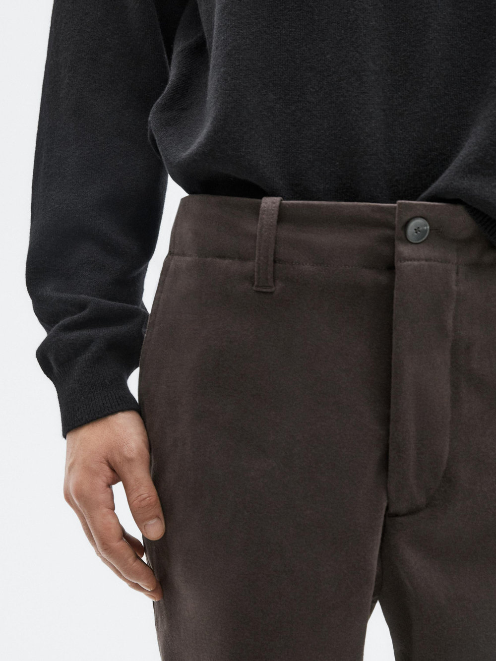 Massimo Dutti Широкие брюки с карманами, коричневый