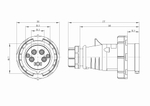 Вилка кабельная CP IP67 32A 3P+E+N 400В c фазоинвертером
