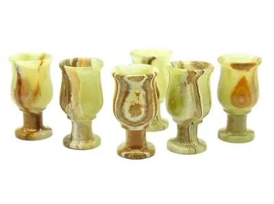 Набор рюмок из оникса "Ликер" 6 шт. 40*40*70 мм.