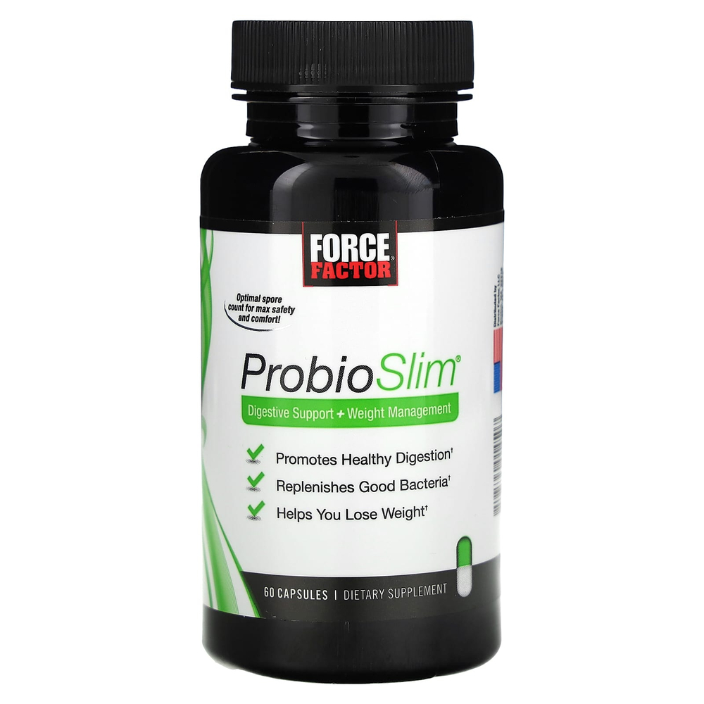 Force Factor, ProbioSlim, средство для поддержки пищеварения и коррекции веса, 60 капсул