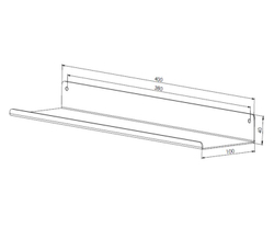 Полка MetaDec Plain настенная прямая, 40х10см белая, 1шт