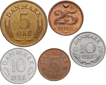 Набор монет Дании (5 шт)