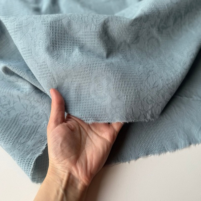 Хлопковый жаккард Пыльный голубой