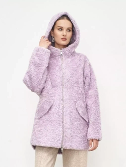 Шуба из шерсти чебурашка тедди, розовая, SilverFox