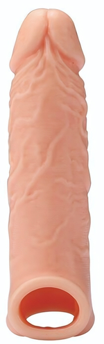 Телесная насадка EXTENDER WITH BALL STRAP 6.5 - 17 см. (Цвет: телесный)