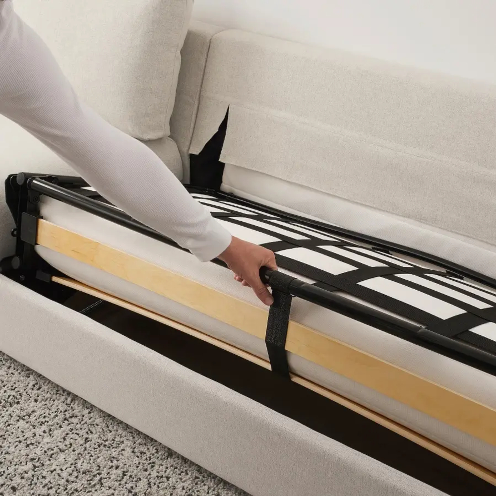 3-местный диван с шезлонгом - IKEA VIMLE, 98x275см, бежевый, ВИМЛЕ ИКЕА