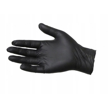 Перчатки нитриловые (черный) (для контакта с пищевыми продуктами) размер S 100шт