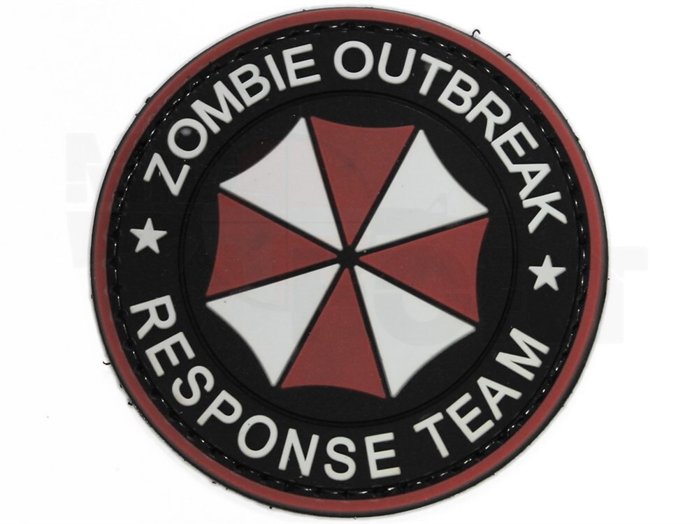 Шеврон Zombie outbreak team Umbrella PVC. Красный