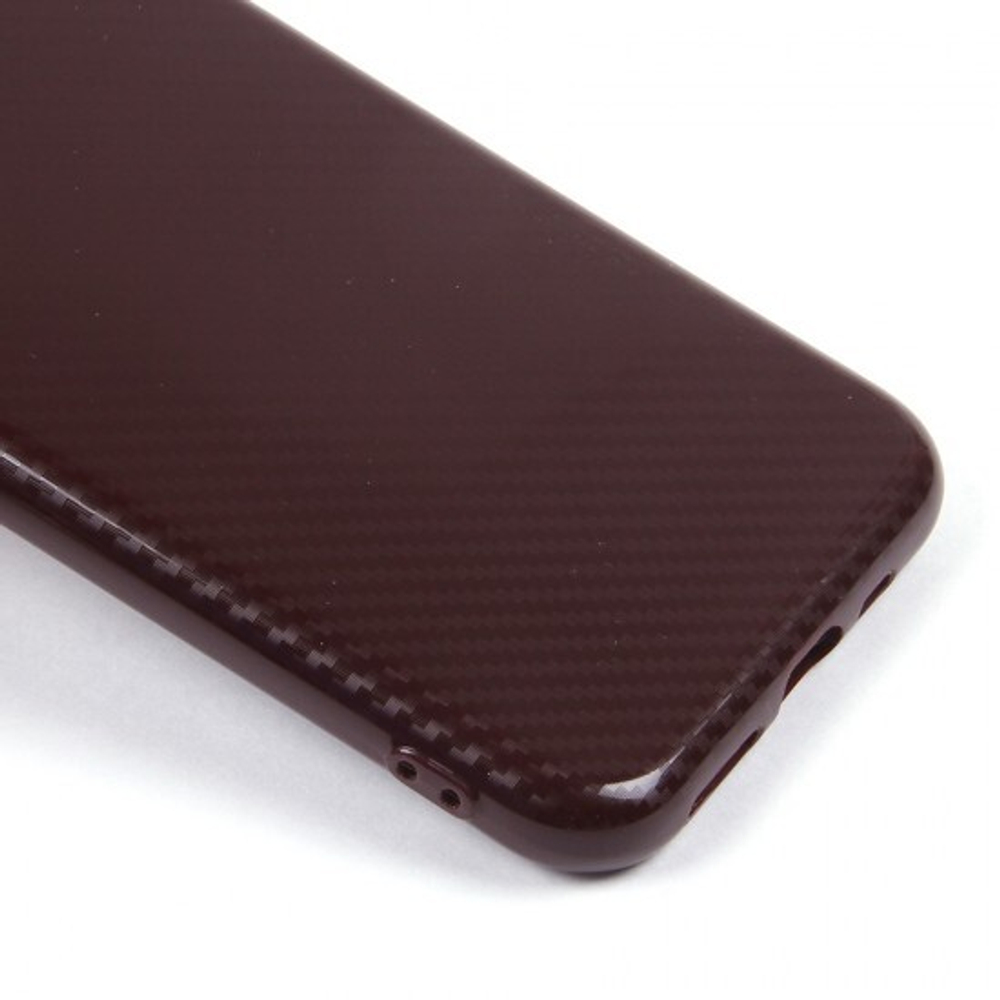 Чехол ТПУ карбон глянцевый для iPhone 11 Pro, 011457 Коричневый