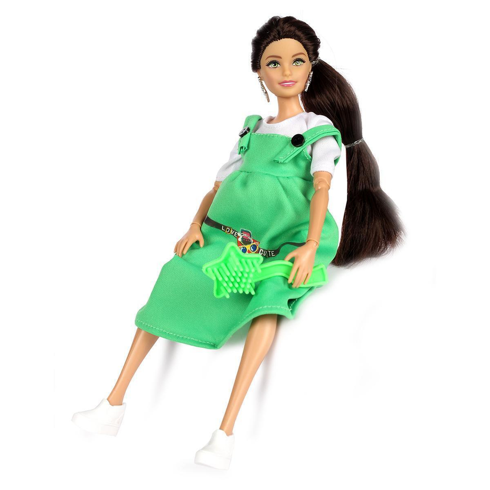 Кукла тип модель София 29см. беременная, руки и ноги сгиб, 3 младенца, аксесс, коробка (Карапуз)