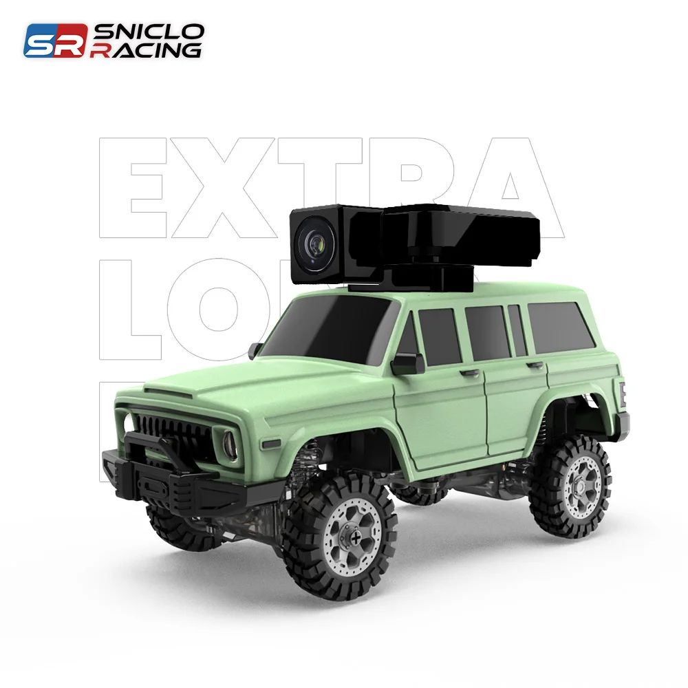 Радиоуправляемый внедорожник Jeep зеленый c камерой 1:64 4x4 , Набор Sniclo FPV 3015 , Машина+пульт+Очки FPV обновленная модель