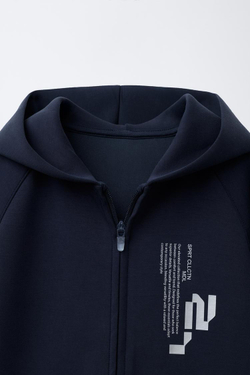 ZARA СПОРТИВНОЕ ХУДИ С КАПЮШОНОМ, НЕФТЯНОЙ