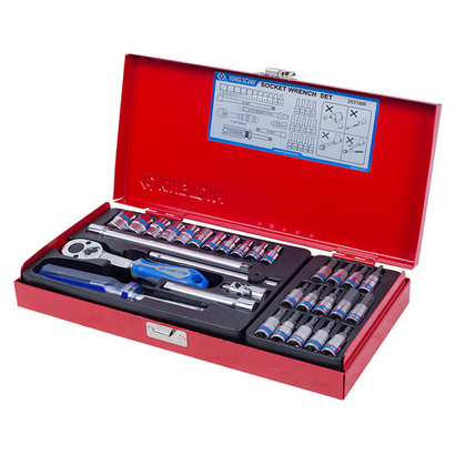 KING TONY (2531MR) Набор торцевых головок с принадлежностями 1/4", 6-гранные, 4-13 мм, 31 предмет