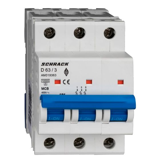 Автоматический выключатель Schrack Technik 3P D 63A 10kA Amparo AM019363--