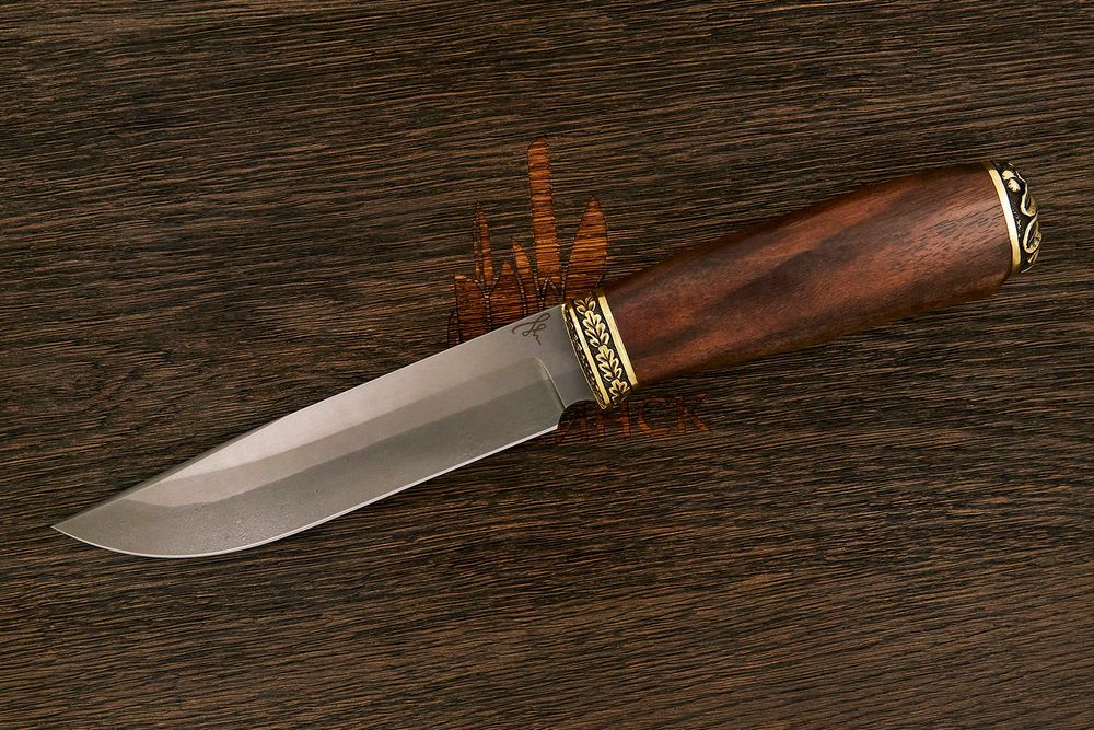 Разделочный нож Игоря Пампуха Модель 007, клинок 145мм, булат легированный, рукоять орех Т1