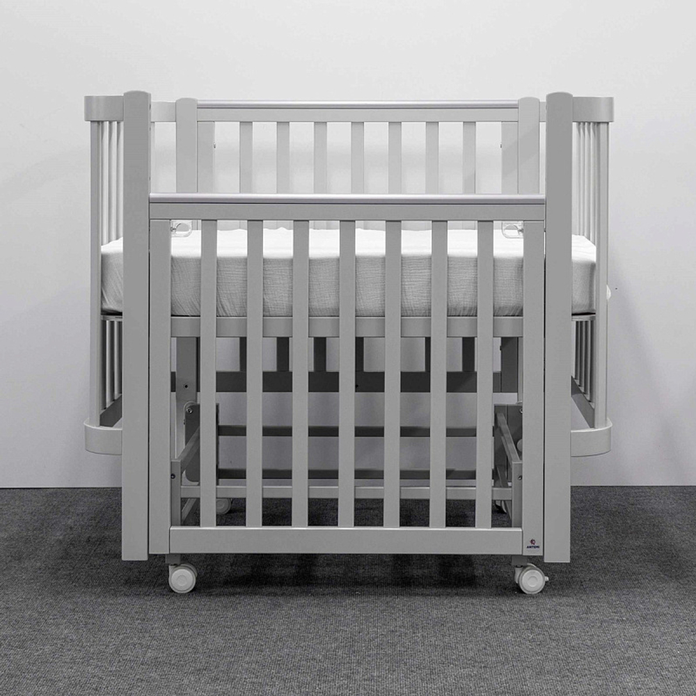 Кроватка ANTEMI Terra Light NEW с маятником, 100х70, арт. НИК 17к серая