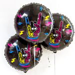 Шар (18''/46 см) Круг, С Днем Рождения, Крутой праздник!, Черный, 1 шт.