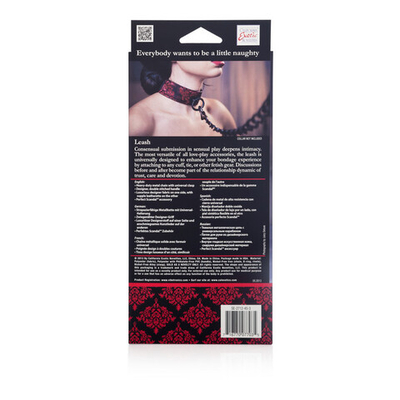 Поводок с тяжелой металлической цепью Scandal Leash (Цвет: черный с красным)