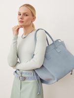 БАЗОВЫЙ РЕМЕНЬ С МЯТОЙ ПРЯЖКОЙ ЗАМША ГОЛУБОЙ