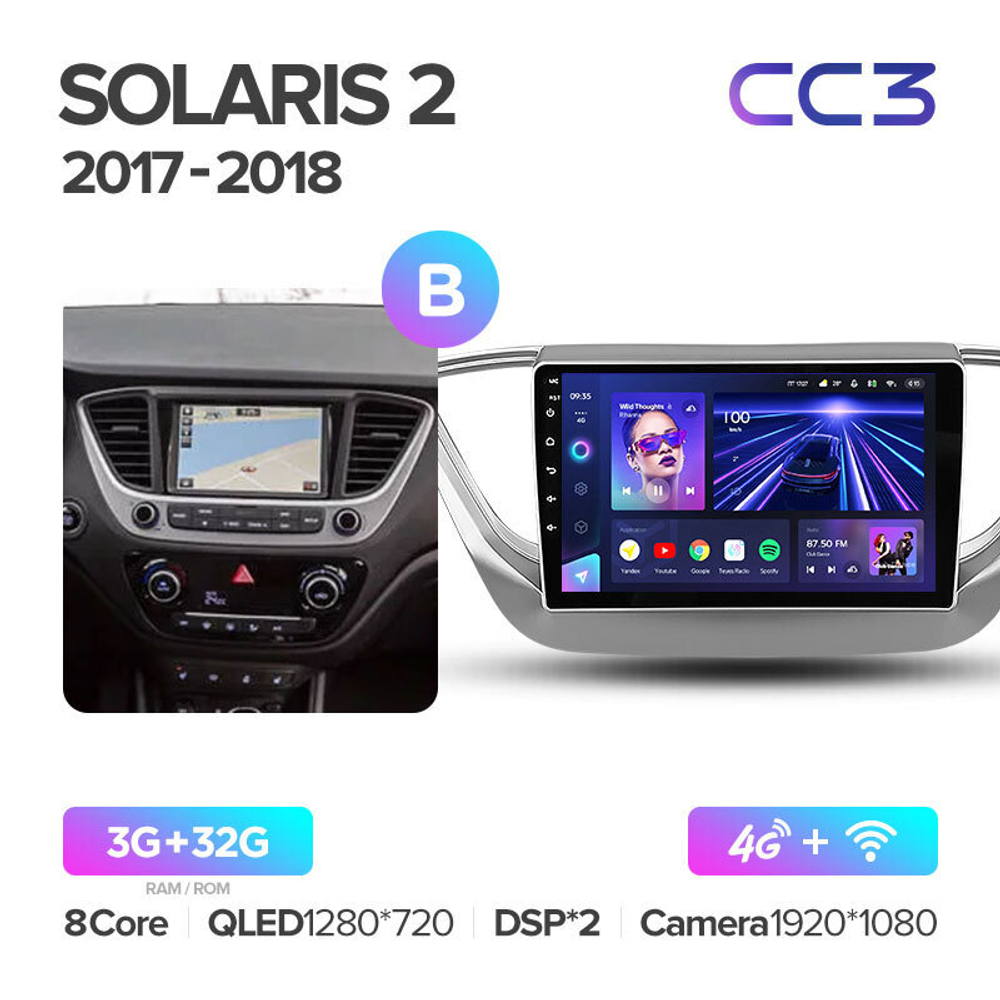 Teyes CC3 9" для Hyundai Solaris 2017-2018