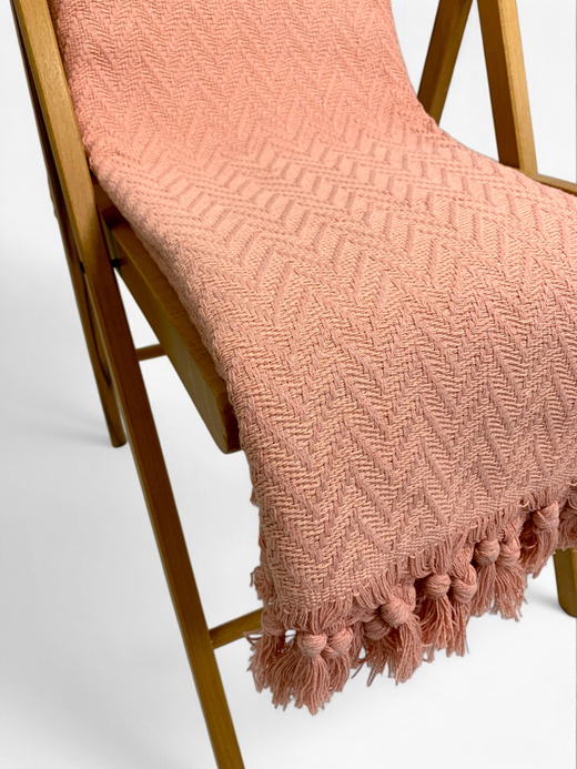 Плед-покрывало из хлопка Stephane, цвет Персиковый