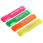 Маркер текстовыделитель 4шт, со скошенным концом, 5мм, микс 4 цвета, 12*2,5см (желтый, оранж, зелен, розовый), упак 11*14см