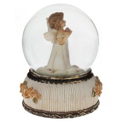 GAEM Фигурка декор в стекл шаре "Ангел" (муз с ключ), D 10 см, L10,5 W10,5 H14 см