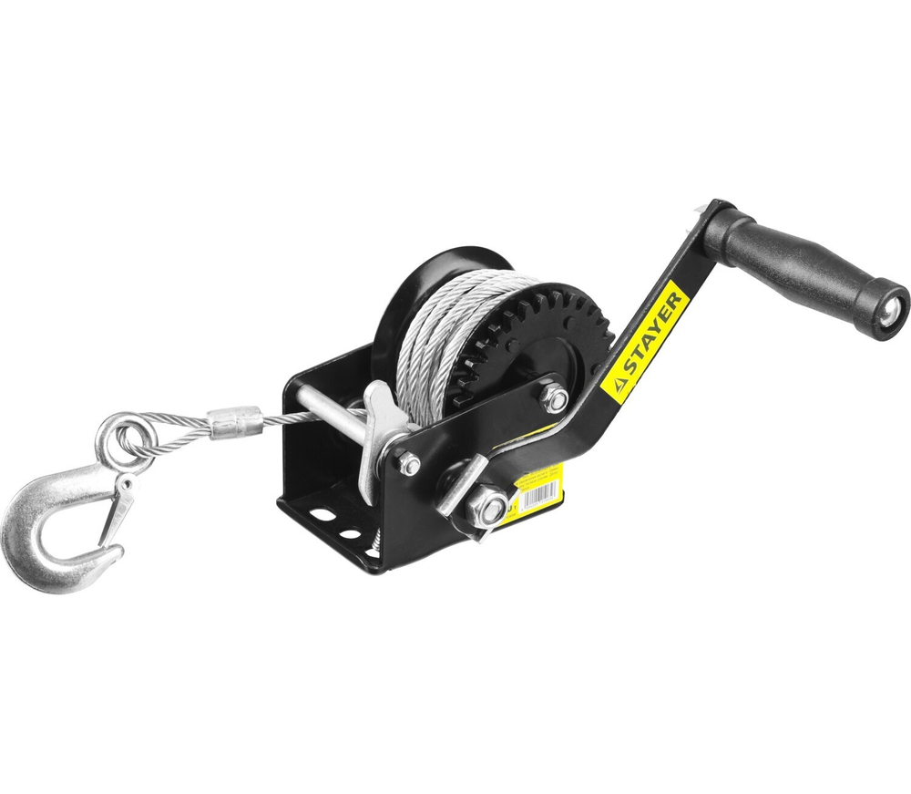 STAYER MAXPull, 0.5 т, 8 м, ручная барабанная тросовая лебедка (43112-0.5)