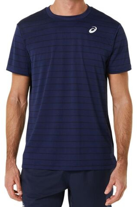 Мужская теннисная футболка Asics Court Stripe SS Top - небесный