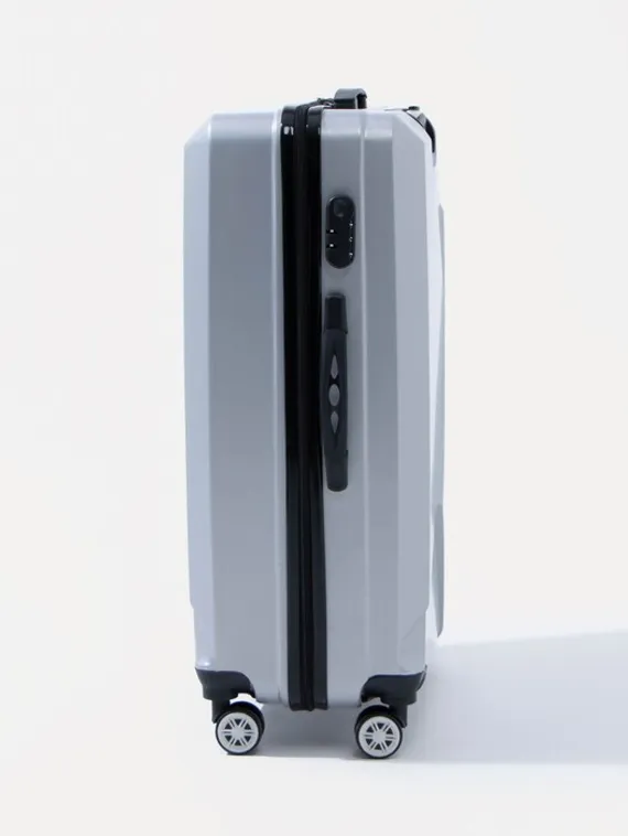 Чемодан большой 28", кодовый замок, цвет серебристый