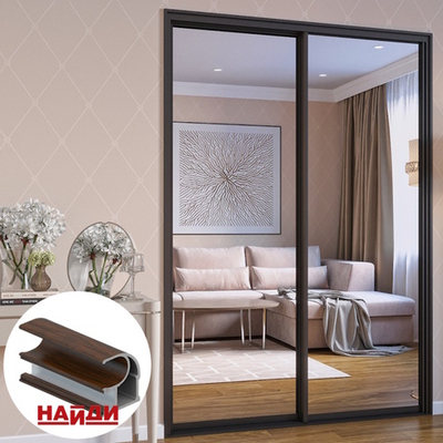 Дверь-купе NAIDY С, зеркало, профиль венге