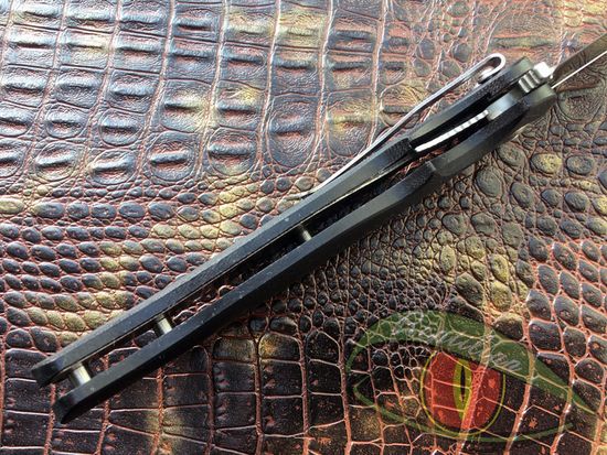 Складной нож Reptilian Вояж-03 черный c клинком из стали D2, рукоять G10