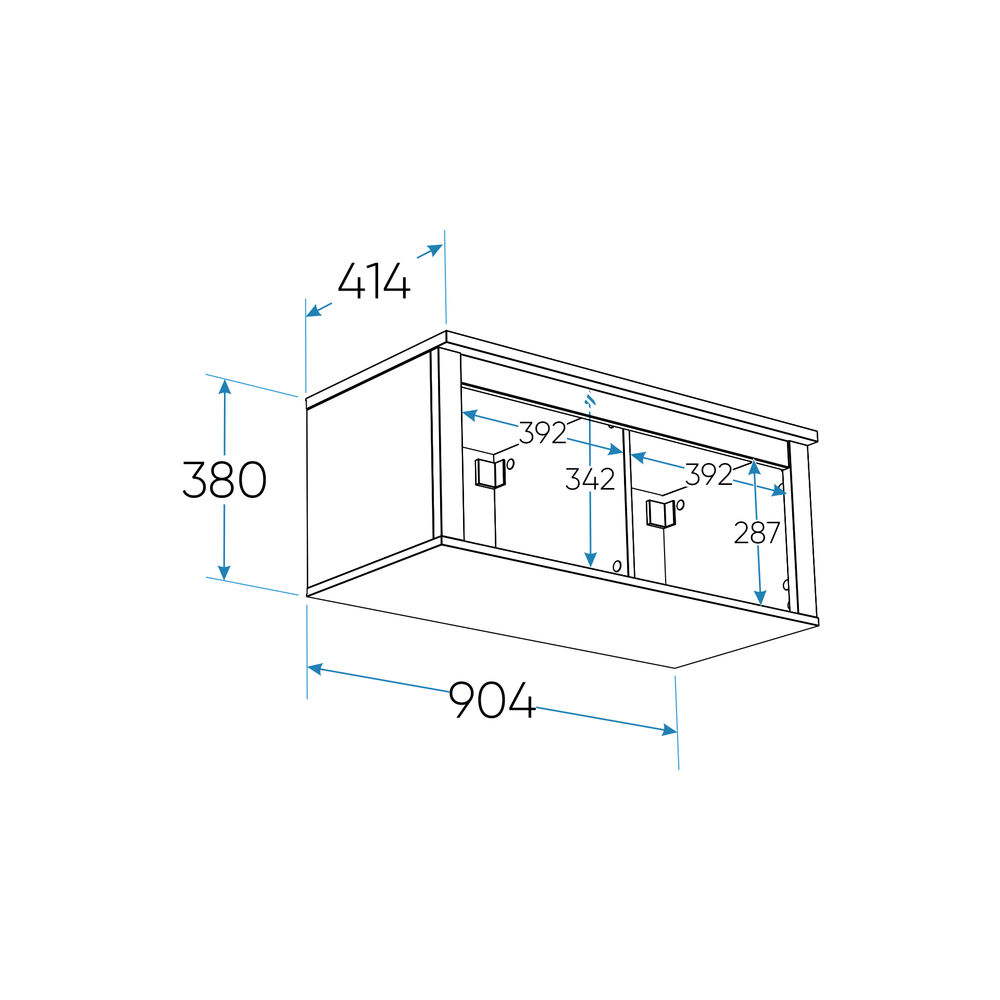 Полка навеснаяя САГА 2 секции белая