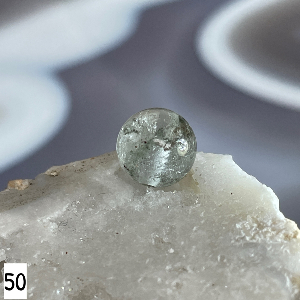 59752 Лодолит Кварц с хлоритом Бусина 8мм-15