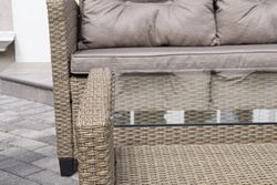 "Филадельфия" лаунж-зона из искусственного ротанга, цвет соломенный, цвет подушек бежевый