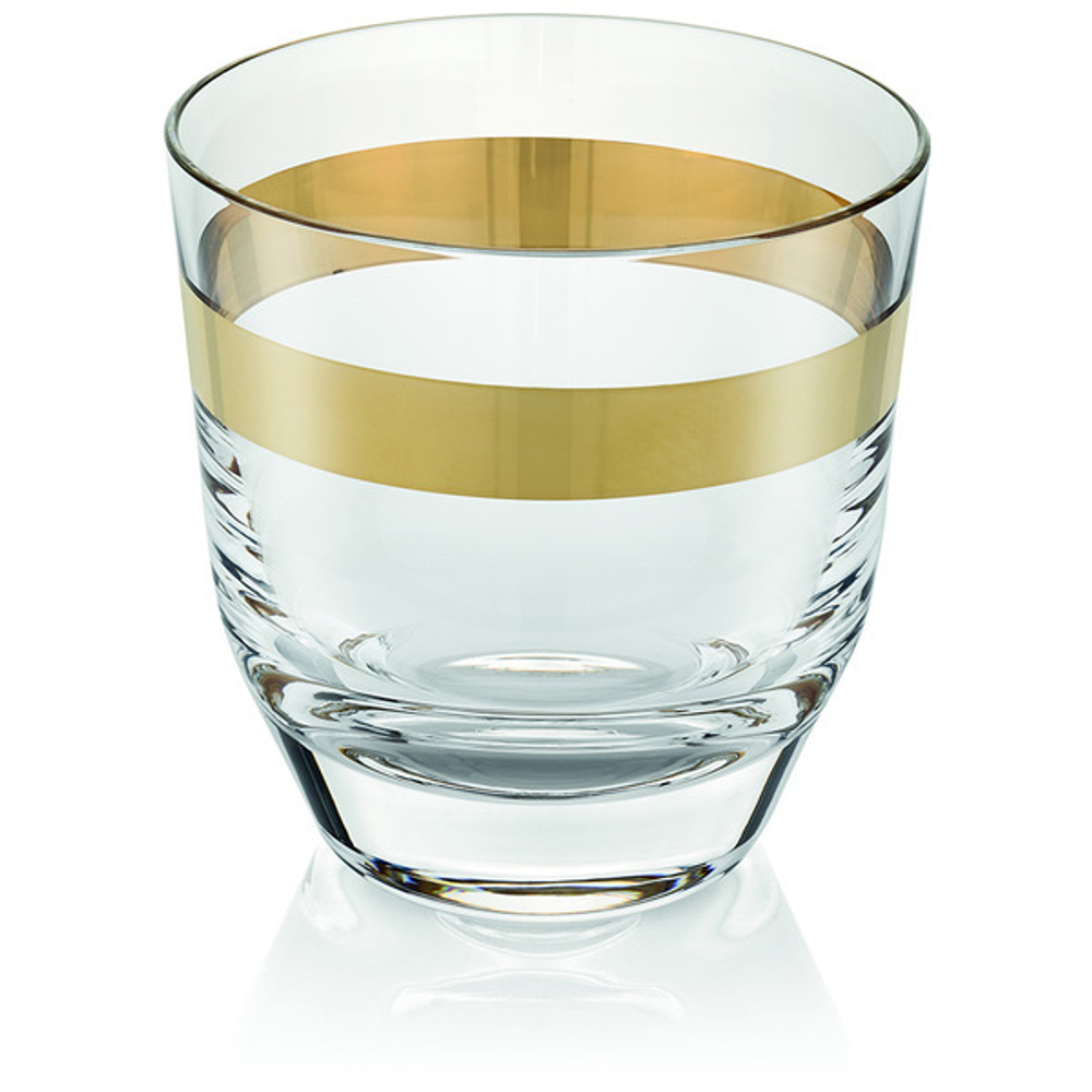Стакан для виски IVV Авеню 320мл золотая полоса