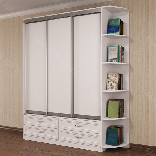 Шкаф купе трехстворчатый с ящиками