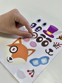 Аппликации для детей: развивающие наклейки с животными для малышей (А6, 9 листов)ющие наклейки для малышей А6