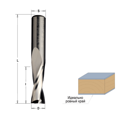 Фреза спиральная монолитная 6x27x70 Z=2 S=8 RH CMT 191.860.11