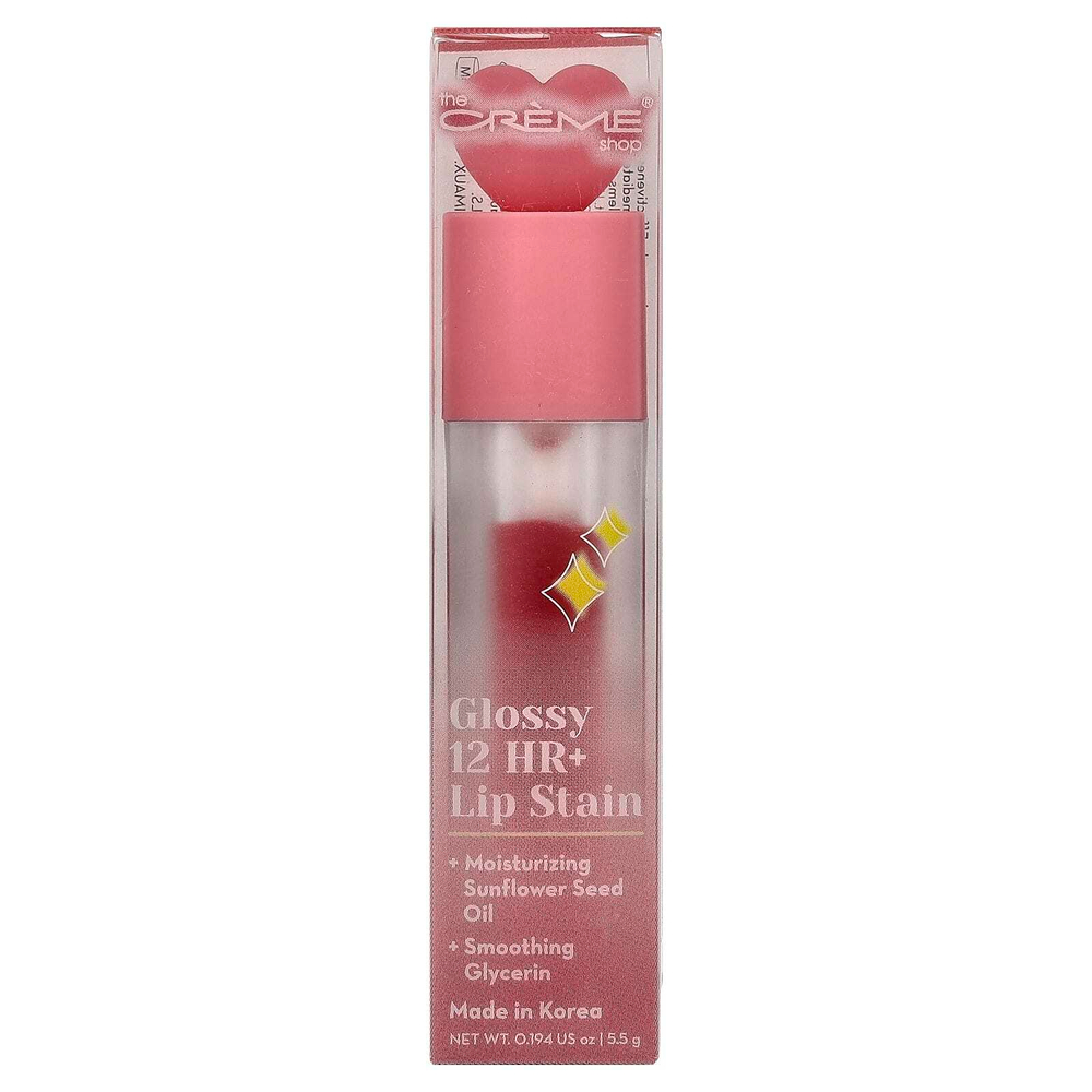 The Creme Shop, Glossy 12 HR+, краситель для губ, Smitten, 5,5 г (0,194 унции)
