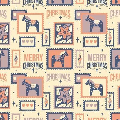 Рождественские почтовые марки с о скандинавскими рисунками