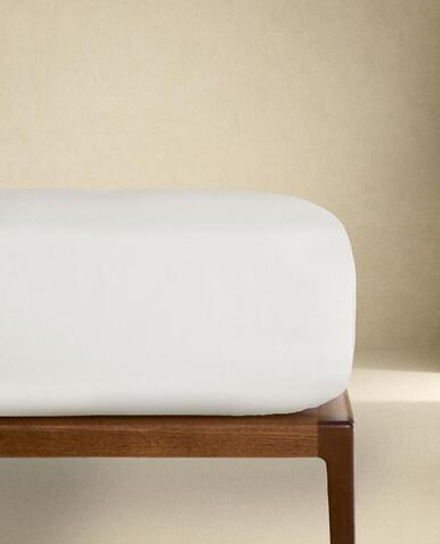 ZARA HOME (1000 НИТЕЙ) ПРОСТЫНЯ ИЗ ПЕРКАЛЯ | ВЫСОТА 40 СМ, БЕЛЫЙ