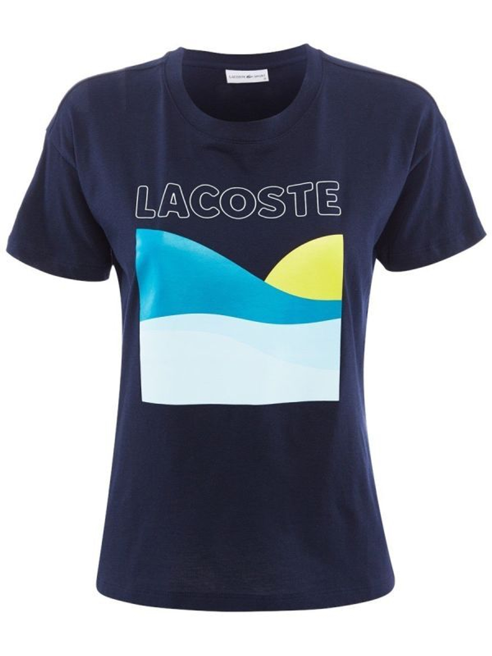 Женская теннисная футболка Lacoste Women's Spring See T-Shirt - navy/разноцветный