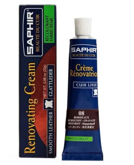 Жидкая кожа Saphir Creme Renovatrice, 25мл, бордо [008]