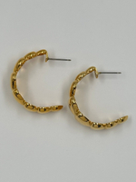 Серьги кольца с сердечками