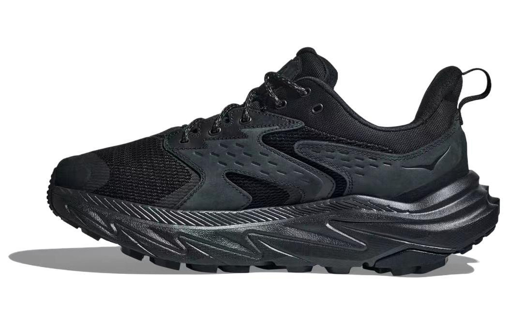 HOKA ONE ONE Anacapa low 2 outdoor waterproof fabric synthetic leather breathable lightweight low-top cross-country running shoes for men and women the same style black