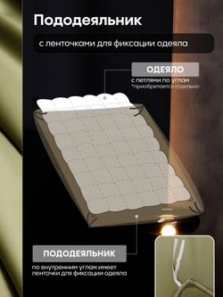 Комплект постельного белья Однотонный Сатин Премиум «Оливковое золото»